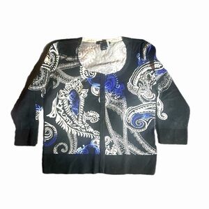 Womens White House Black Market button down 3/4 sleeve cardigan size small